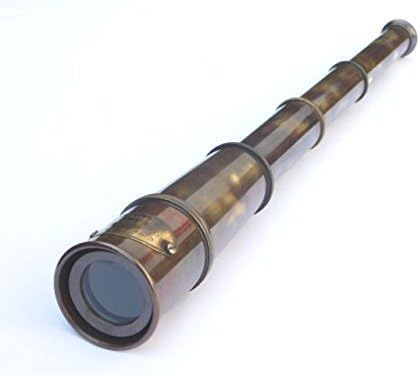 16" Pocket Telescope in Antiquated Finish - Handheld Spyglass - Nautical Decor