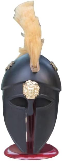 17th Centuary Classical Royal Roman Greek Corinthian Helmet Wearable Helmet with Beautiful Brown Plume