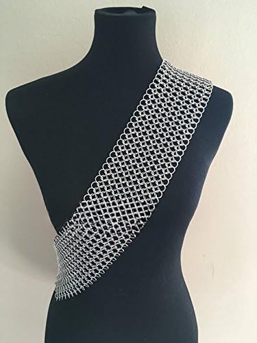 4.3" Wide Aluminum Nickel Free Metal Chainmail Sash - Costume Cosplay Worf Steel Silver LARP Viking Post Apocalyptic Punk