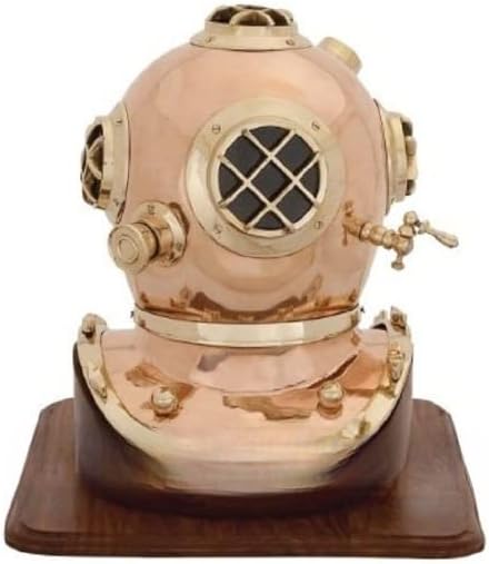 18 in. Dive Helmet Replica with Wood Stand