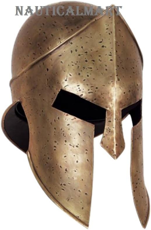 300 Spartan Greek Helmet - Official Replica - Brass Antiqued - One Size by Nauticalmart