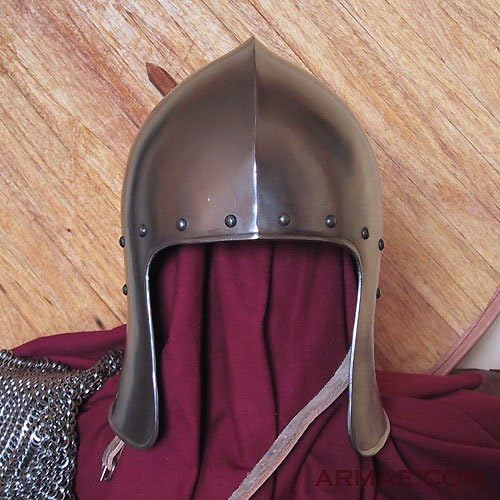 14G Steel Medieval Barbute Open Face Celeta Helmet w/Liner LARP