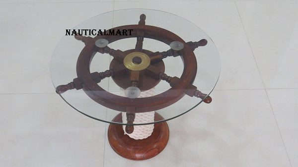 24" Decorative Ship Wheel Handmade Table