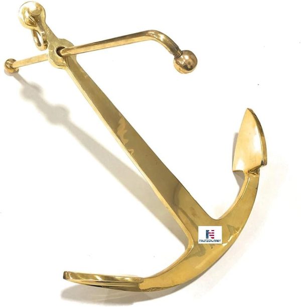 12" Ship Anchor - Brass - Nautical Boat Decor