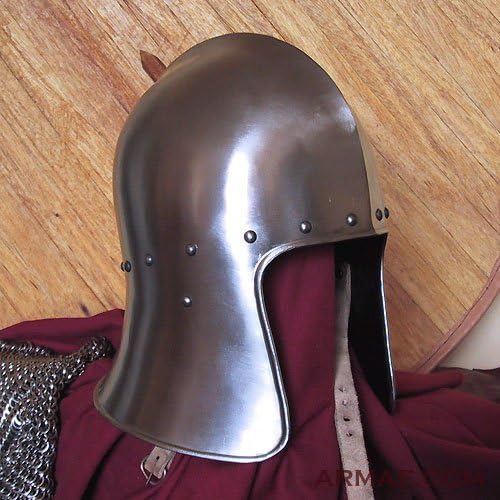 16G Steel Medieval Barbute Open Face Celeta Helmet w/Liner LARP