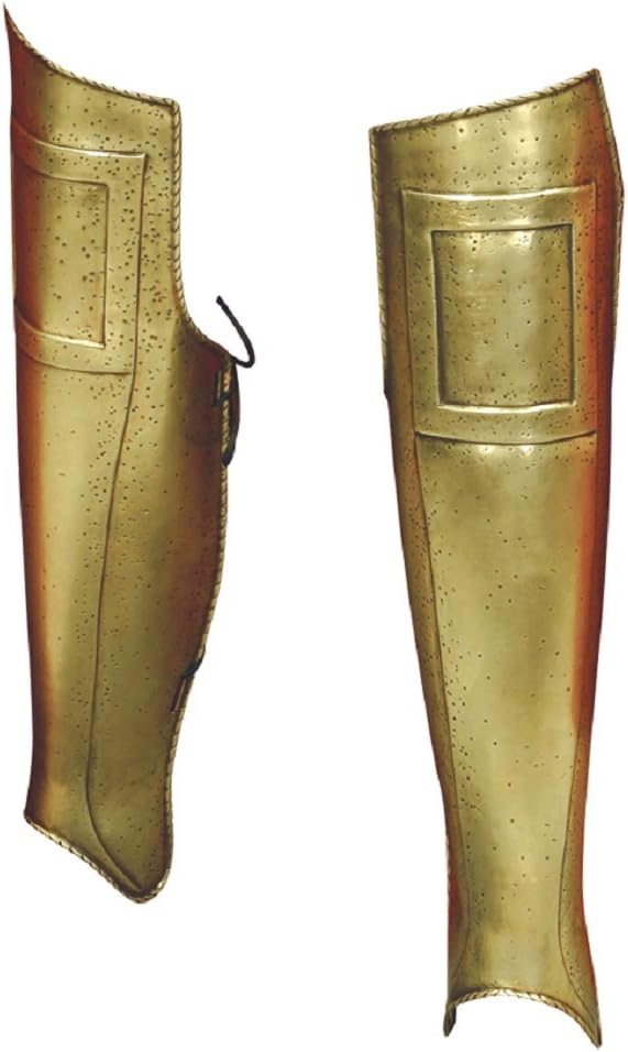 300" Greaves Greek Leg Armor - Official Replica - Brass Antiqued - One Size
