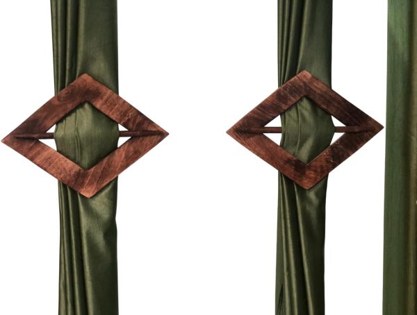 2 Pcs Wooden Handmade Rustic Decorative Curtain Tiebacks Window Home Office Decorative Curtain Tie