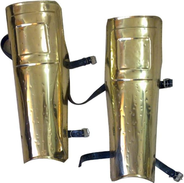 300 MOVIE SPARTAN BRASS LEG GUARD SET