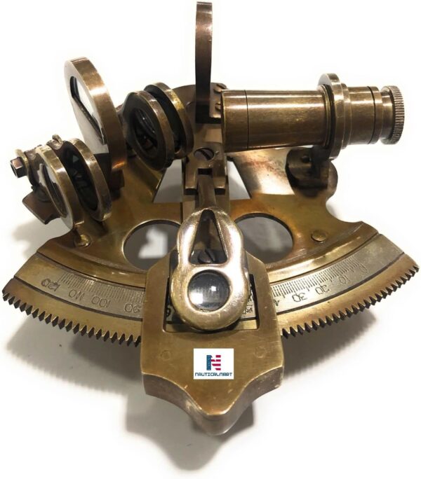 4" Captain Brass Sextant Nautical Maritime Astrolabe Marine Collectibles (Brass Antique)