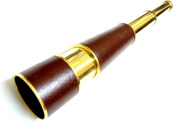 18 Inch Brass Telescope with Cherry Colour Leather