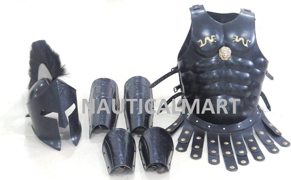 300 Spartan Helmet Maximus Muscle Armor & 300 Helmet & Leg & Arm Guard