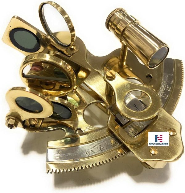 3" Captain Brass Sextant Nautical Working Instrument Astrolabe Ships Maritime Collection Marine Gift for Office & Gifting Item Rustic Vintage Home Decor Gifts