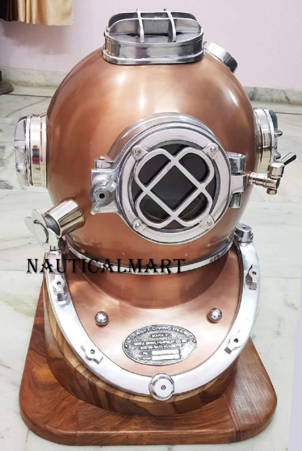 18 inch Marine Mark V Deep Sea Scuba Antique Divers Diving Helmet Reproduction