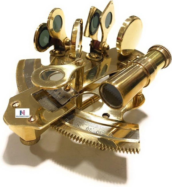 4" Captain Brass Sextant Nautical Maritime Astrolabe Marine Collectibles (Brass)