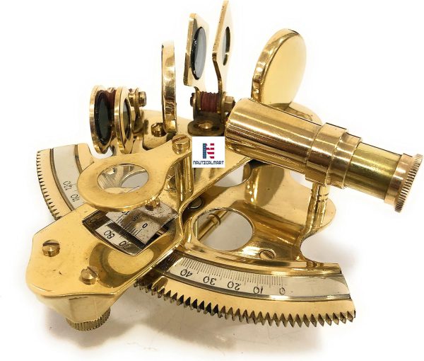 4" Captain Brass Sextant with Hardwood Wooden Box
