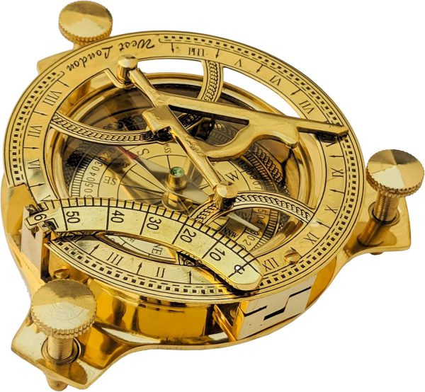 4" Sundial Compass - Solid Brass Sun Dial