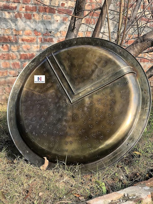 300 King Leonidas Spartan Shield Full Size Replica Official Replica - Brass Antiqued (24 Inches)