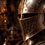 Medieval Knight Helmet with Stand
